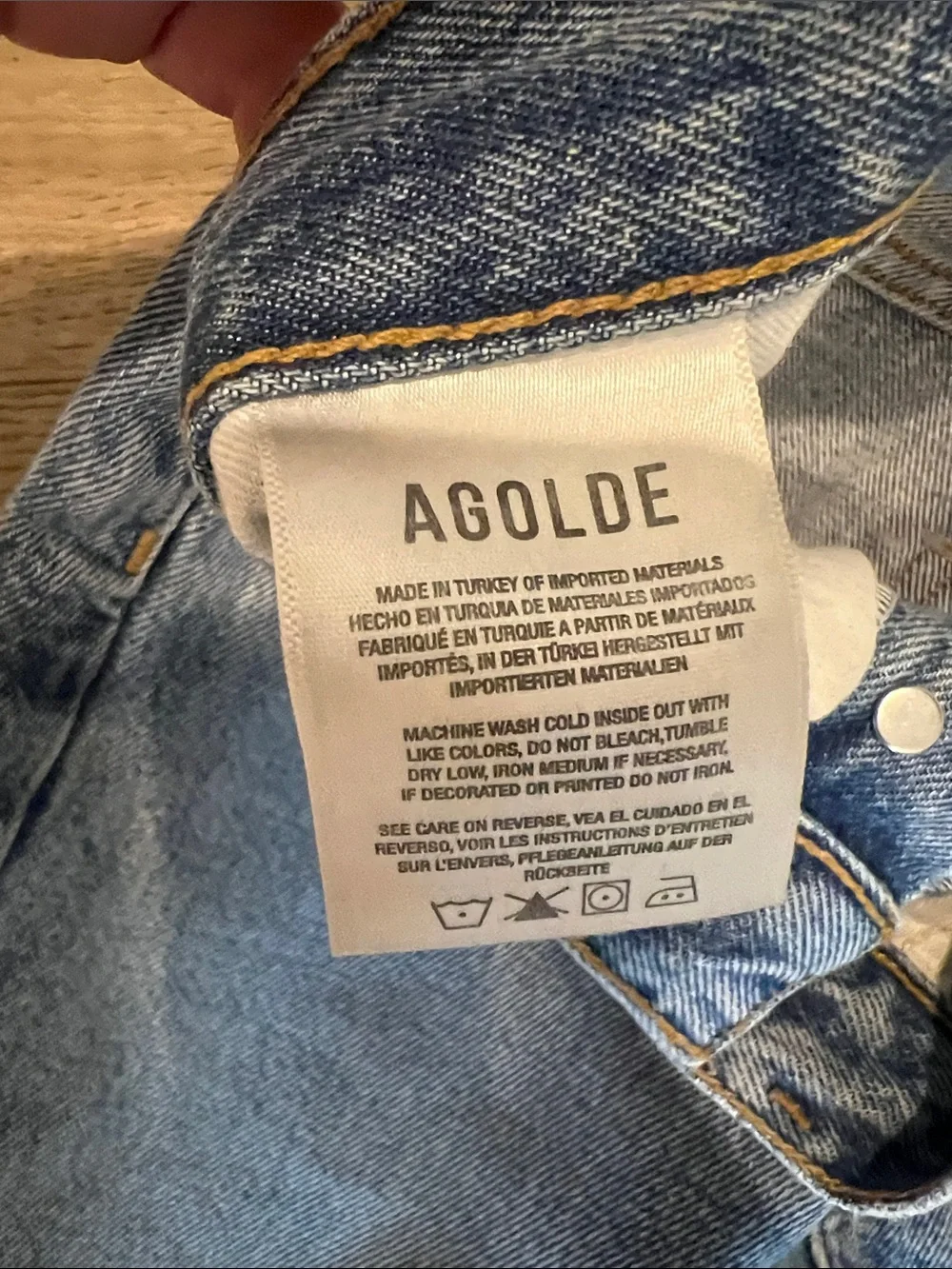 Agolde Riley High Rise Straight Crop 100% Organic Cotton Womens 25